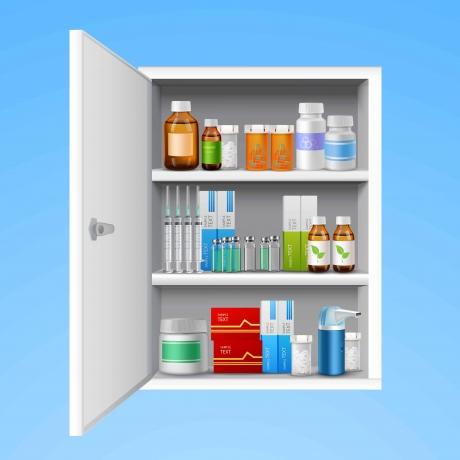 How are medicine cabinets attached to the wall?
